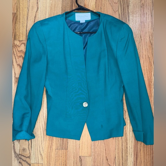 Christian Dior Vintage Women’s Suit green size 10 - Picture 3 of 13